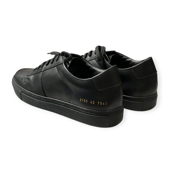 NEW Common Projects Bball Low Top Leather Sneakers MENS 42 Black Trainers 2155 - Picture 12 of 15